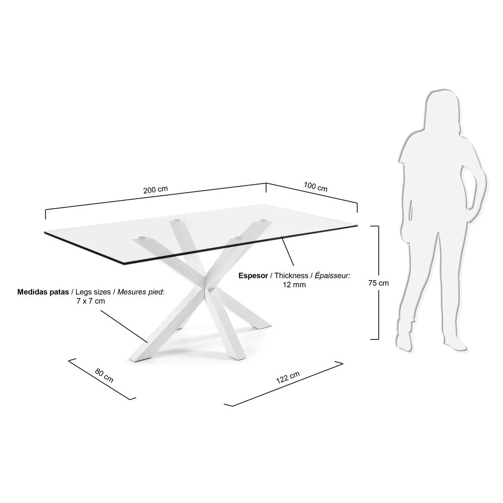 Tafel ARGO - Glas/zwart KAV C360C07