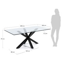 Tafel ARGO - Glas/zwart KAV C408C07