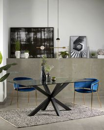 Tafel ARGO - Glas/zwart KAV C408C07