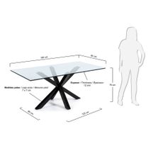Tafel ARGO - Glas/zwart KAV C436C07