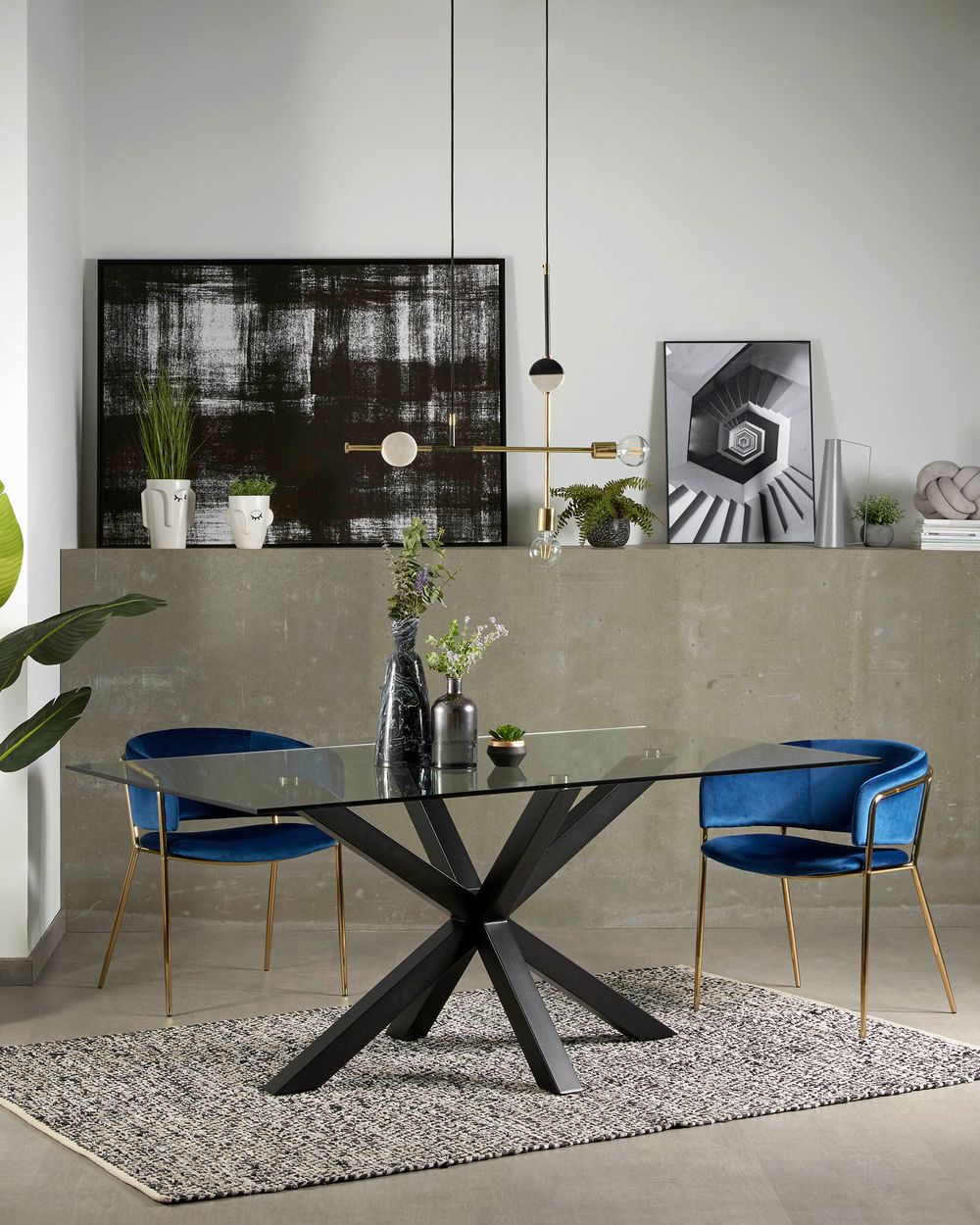 Tafel ARGO - Glas/zwart KAV C436C07