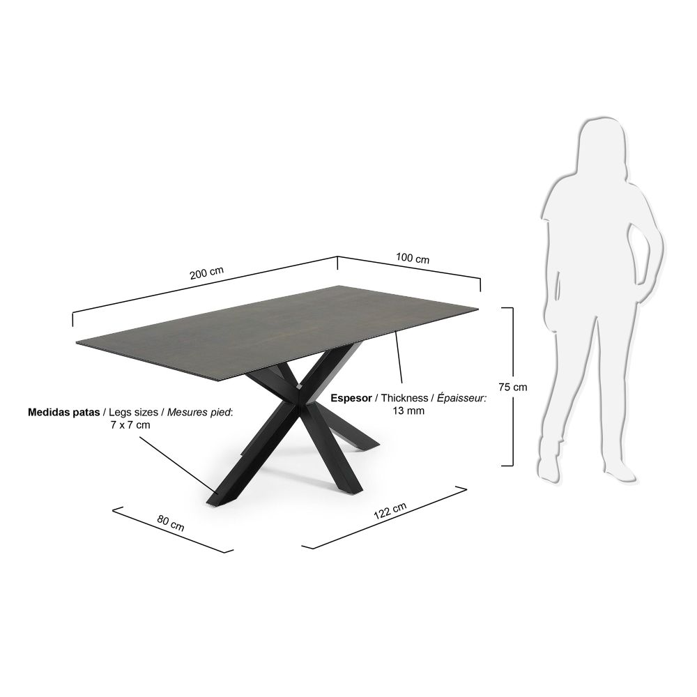 Eetkamertafel ARGO - Keramiek bruin KAV C436K09