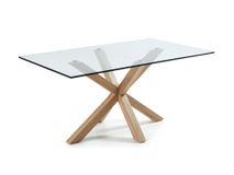 Eetkamertafel ARGO - Glas/houtlook KAV C429C07