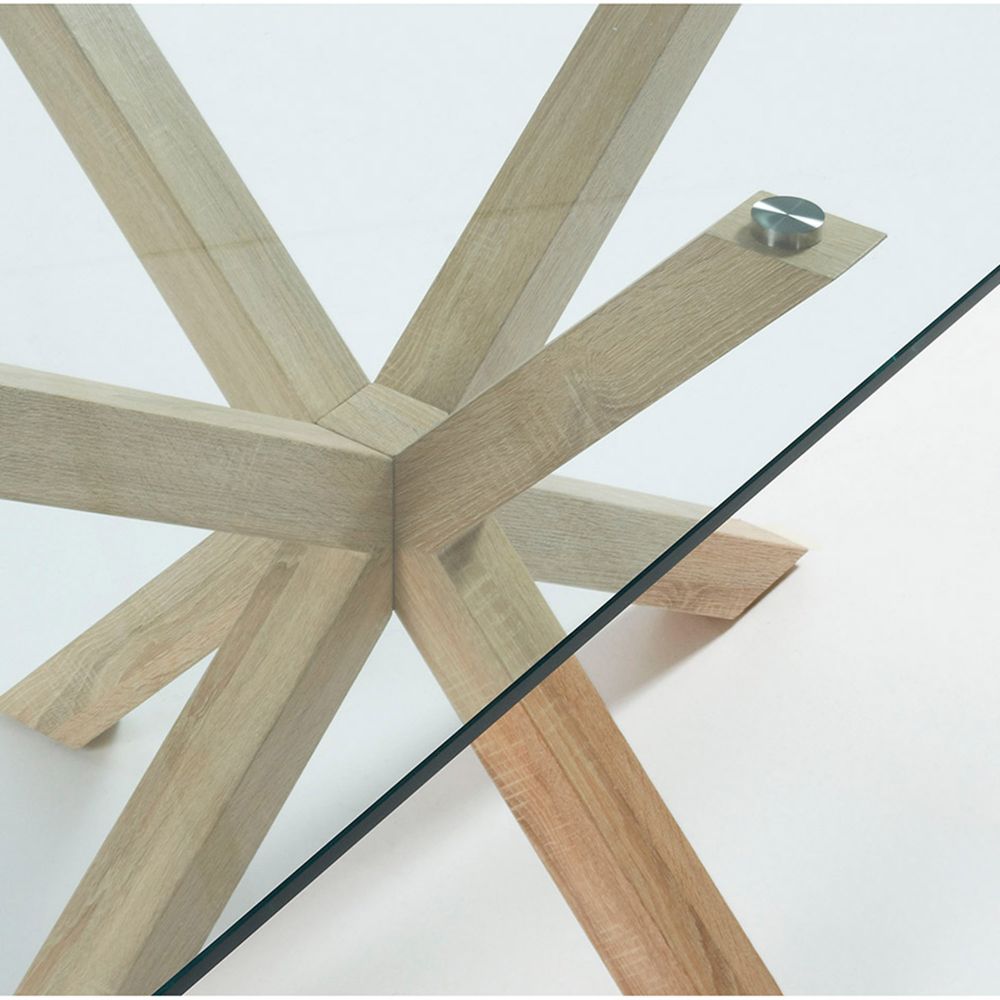 Eetkamertafel ARGO - Glas/houtlook KAV C429C07