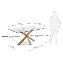 Eetkamertafel ARGO - Glas/houtlook KAV C429C07
