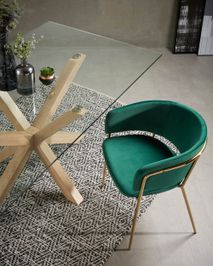 Eetkamertafel ARGO - Glas/houtlook KAV C429C07