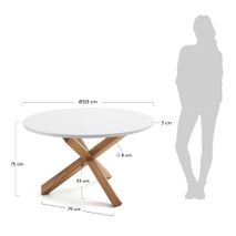 Tafel LOTUS - Wit/hout KAV C473L05