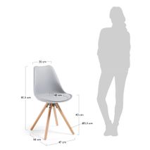 Stoel RALF - Grijs/Hout KAV EC005S14