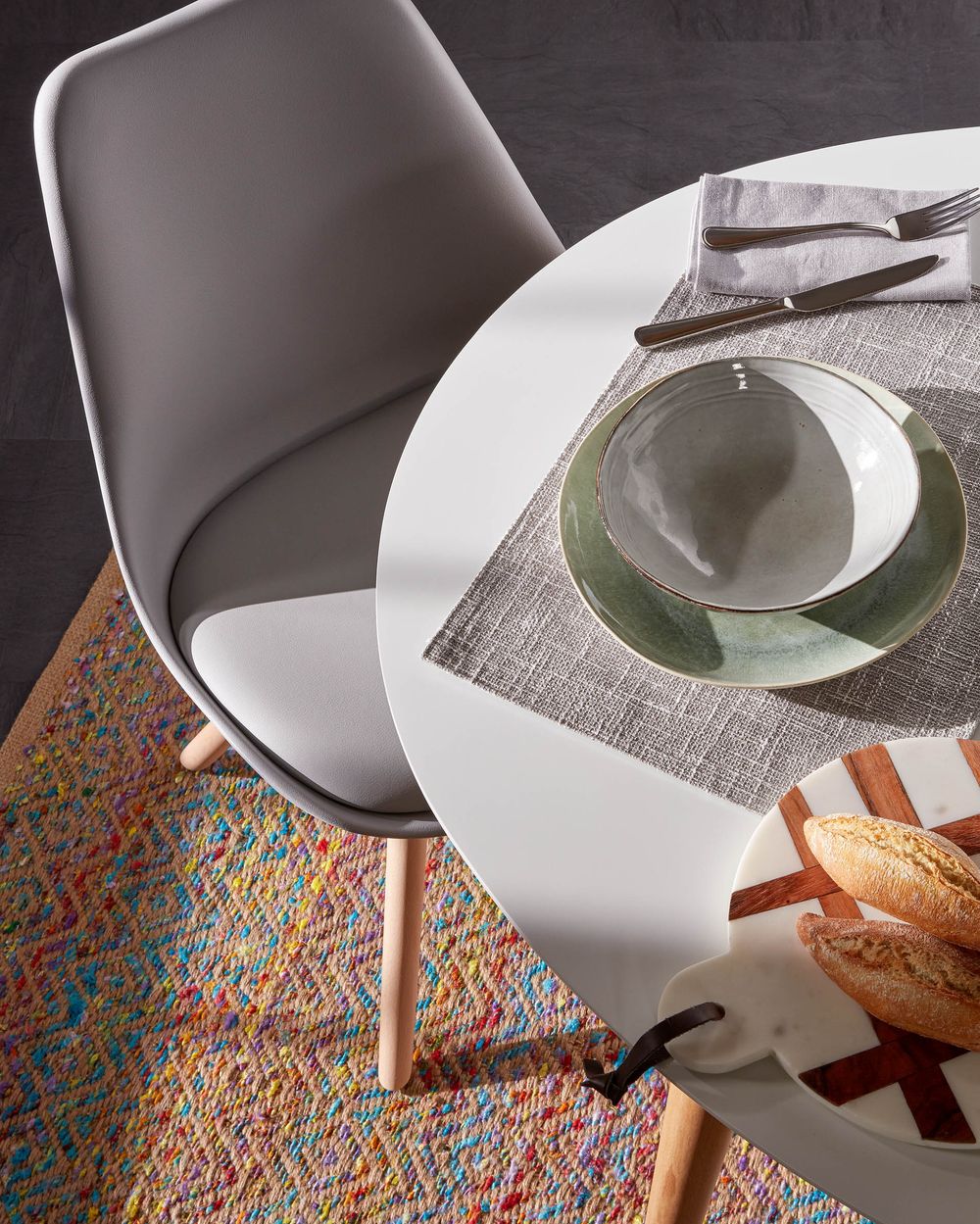 Stoel RALF - Grijs/Hout KAV EC005S14