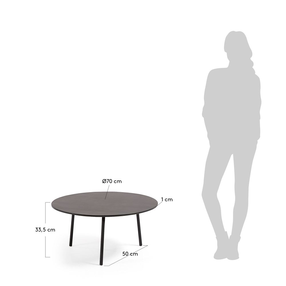 Salontafel cementvezel met stalen poten met zwarte KAV CC0707R01
