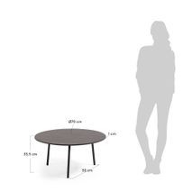 Salontafel cementvezel met stalen poten met zwarte KAV CC0707R01