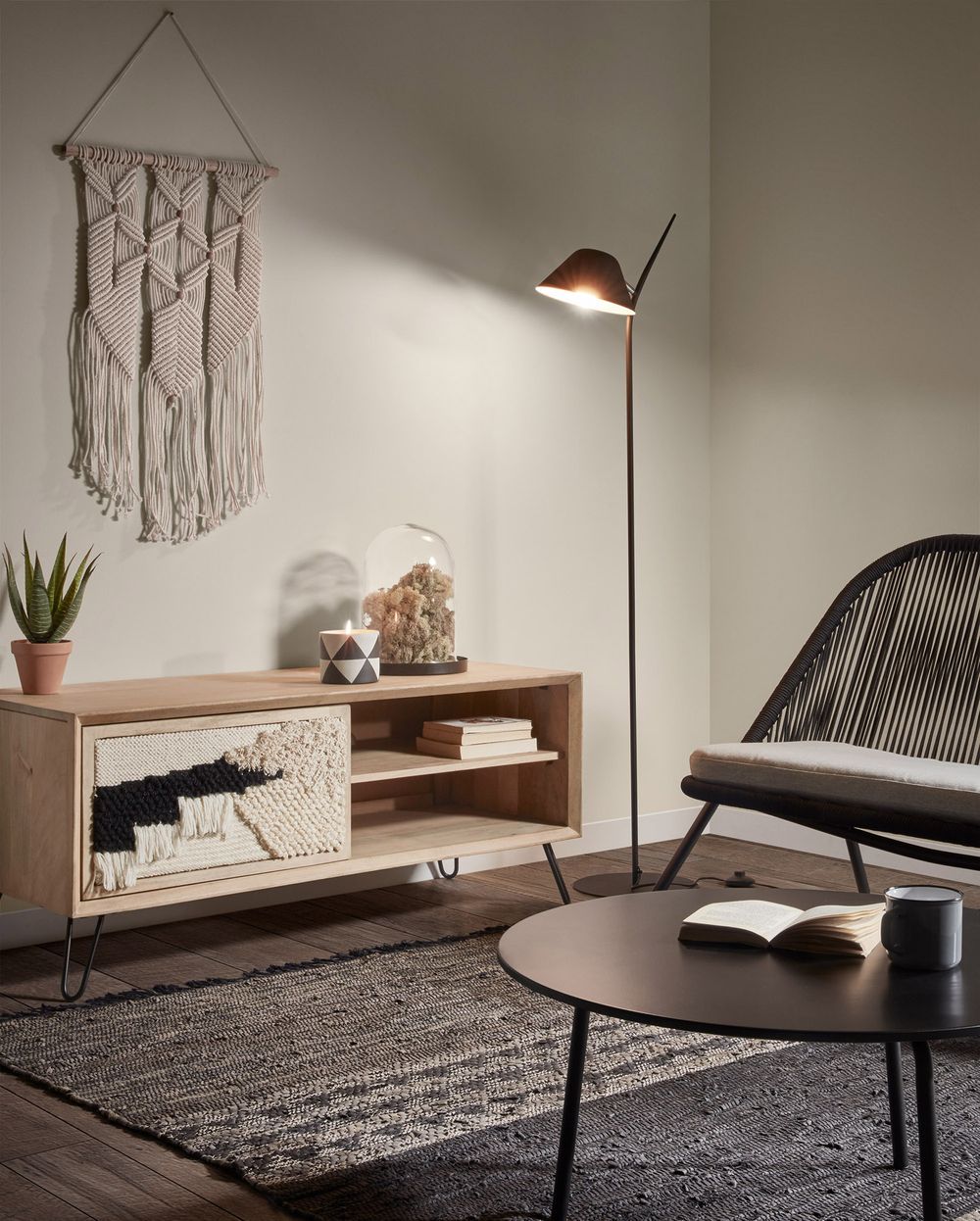 Salontafel cementvezel met stalen poten met zwarte KAV CC0707R01