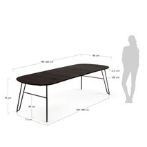 Uitschuifbare tafel MILIAN - Zwart KAV NR009M01