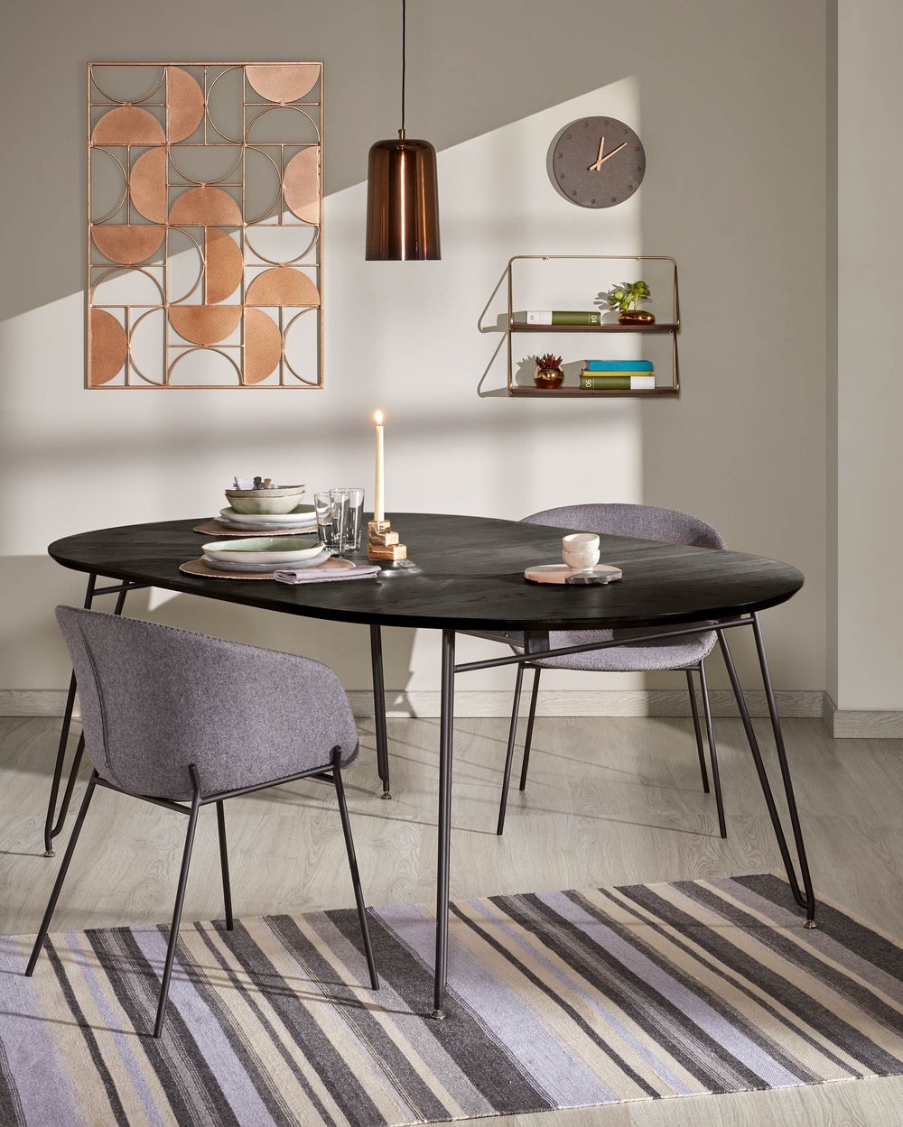 Uitschuifbare tafel MILIAN - Zwart KAV NR008M01