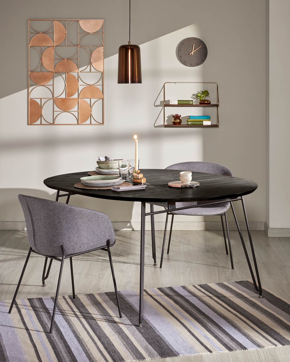 Uitschuifbare tafel MILIAN - Zwart KAV NR008M01