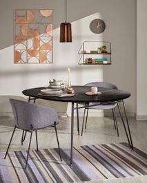 Uitschuifbare tafel MILIAN - Zwart KAV NR008M01