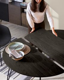 Uitschuifbare tafel MILIAN - Zwart KAV NR008M01