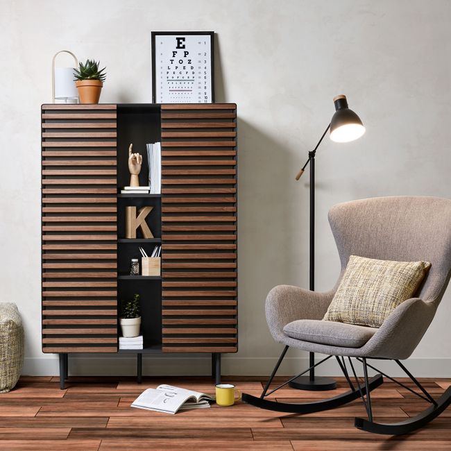 Barkast KESIA - Grafiet/hout