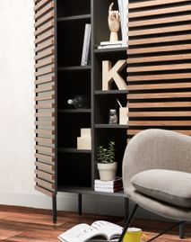 Barkast KESIA - Grafiet/hout KAV MH007L02