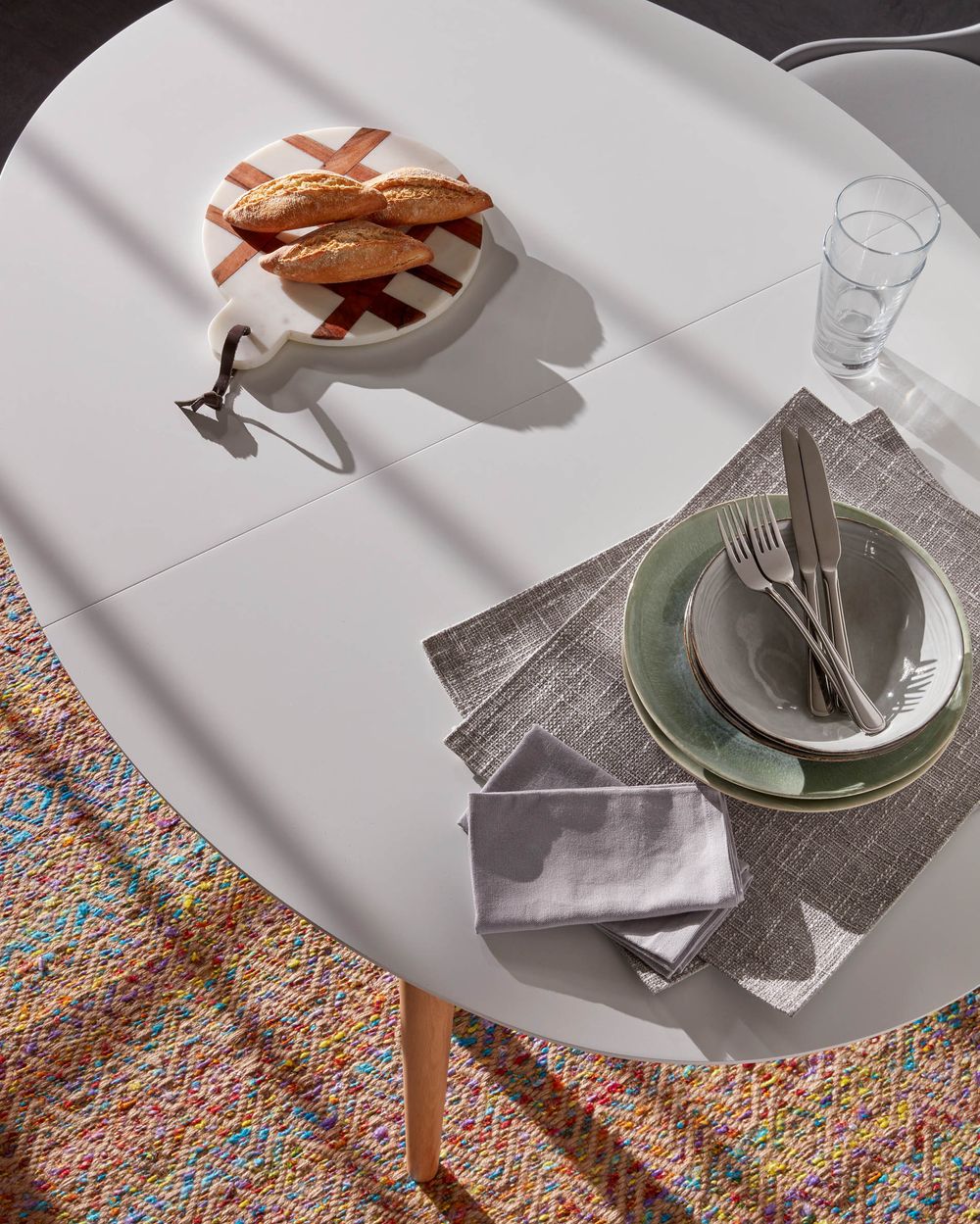 Uitschuifbare eetkamertafel OQUI - Wit KAV EC307L33