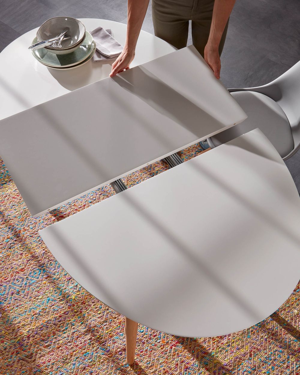 Uitschuifbare eetkamertafel OQUI - Wit KAV EC307L33