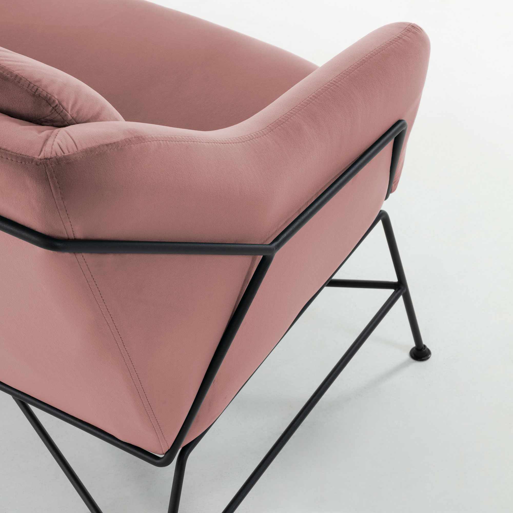 2 zit Zetel BRIDA Lichtroze Velvet Roze B128 X D73 X H82 Cm DEBA 