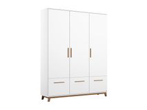 Kleerkast 3 deuren en laden CARLSSON - Wit RCH CR K3L