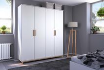 Kleerkast 4 deuren CARLSSON - Wit RCH CR K4