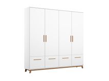 Kleerkast 4 deuren en laden CARLSSON - Wit RCH CR K4D4L