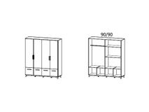 Kleerkast 4 deuren en laden CARLSSON - Wit RCH CR K4D4L