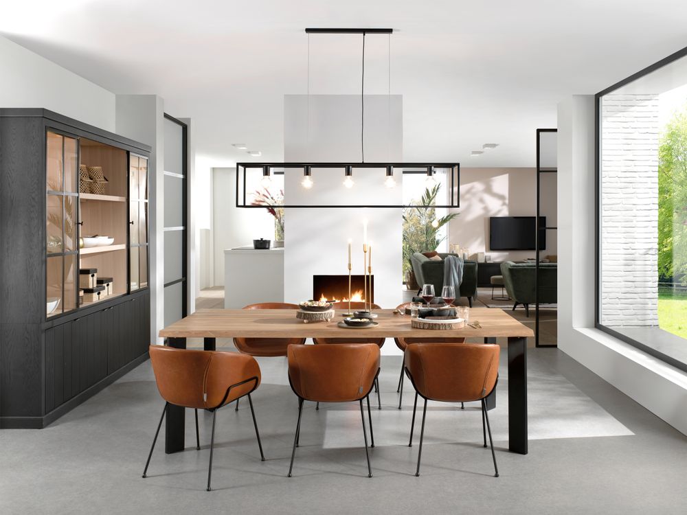 Eetkamertafel boomstamblad ABERDEEN - Sand FDF-12-000059