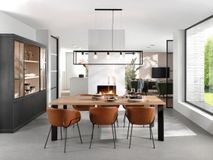 Eetkamertafel boomstamblad ABERDEEN - Sand FDF-12-000059