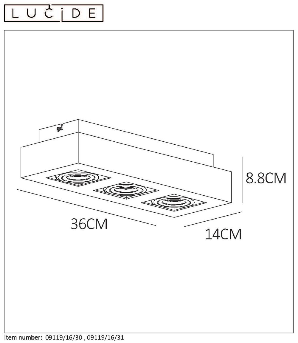 Spot XIRAX 3 spots - Zwart LCD091191631