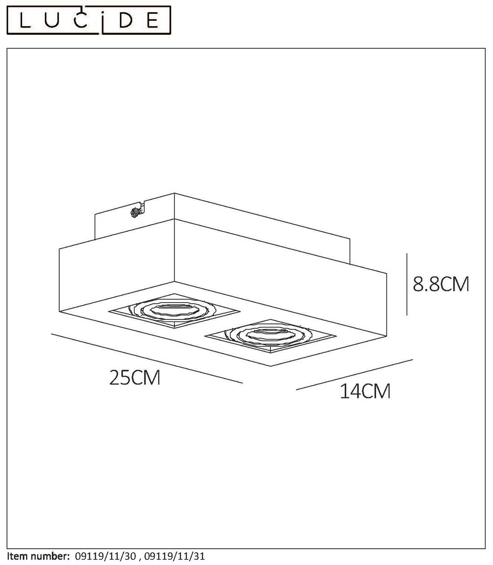 Spot XIRAX 2 spots - Zwart LCD091191131