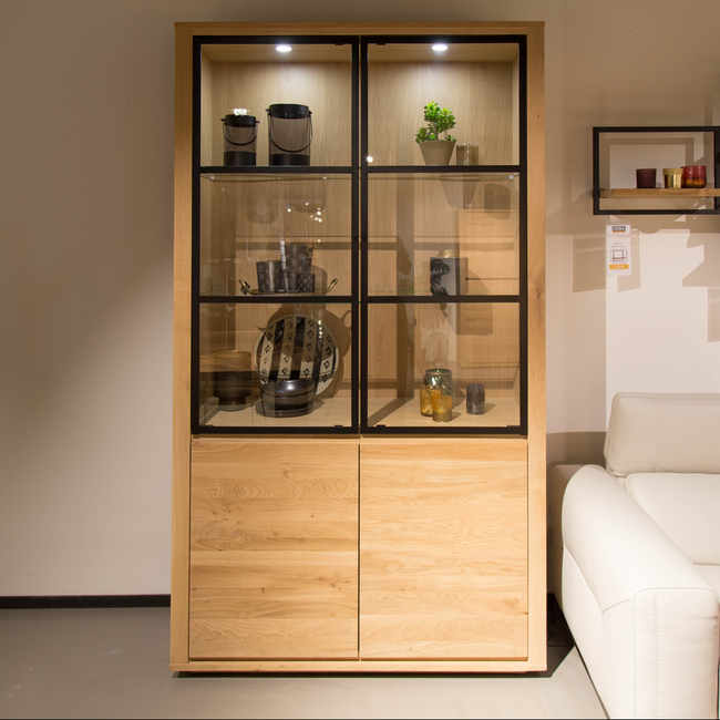 Vitrinekast incl. led ZEN - Smoked oak