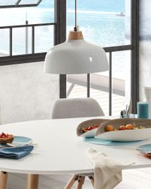 Ronde uitschuiftafel OQUI - Wit KAV CC0146L33