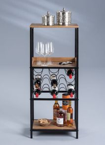 Barkast met flessenhouder BURGUND - Hout/Zwart M2K BU BAR