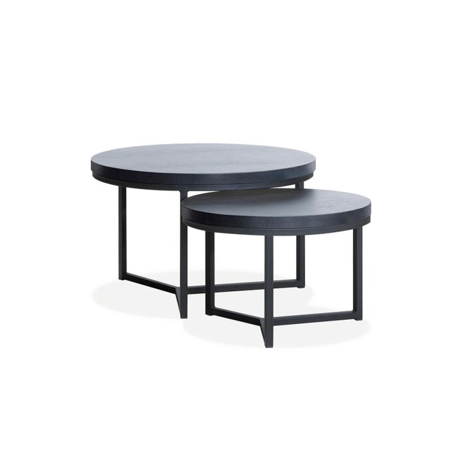 Set van 2 salontafels BRAUN - Groot - Zwart