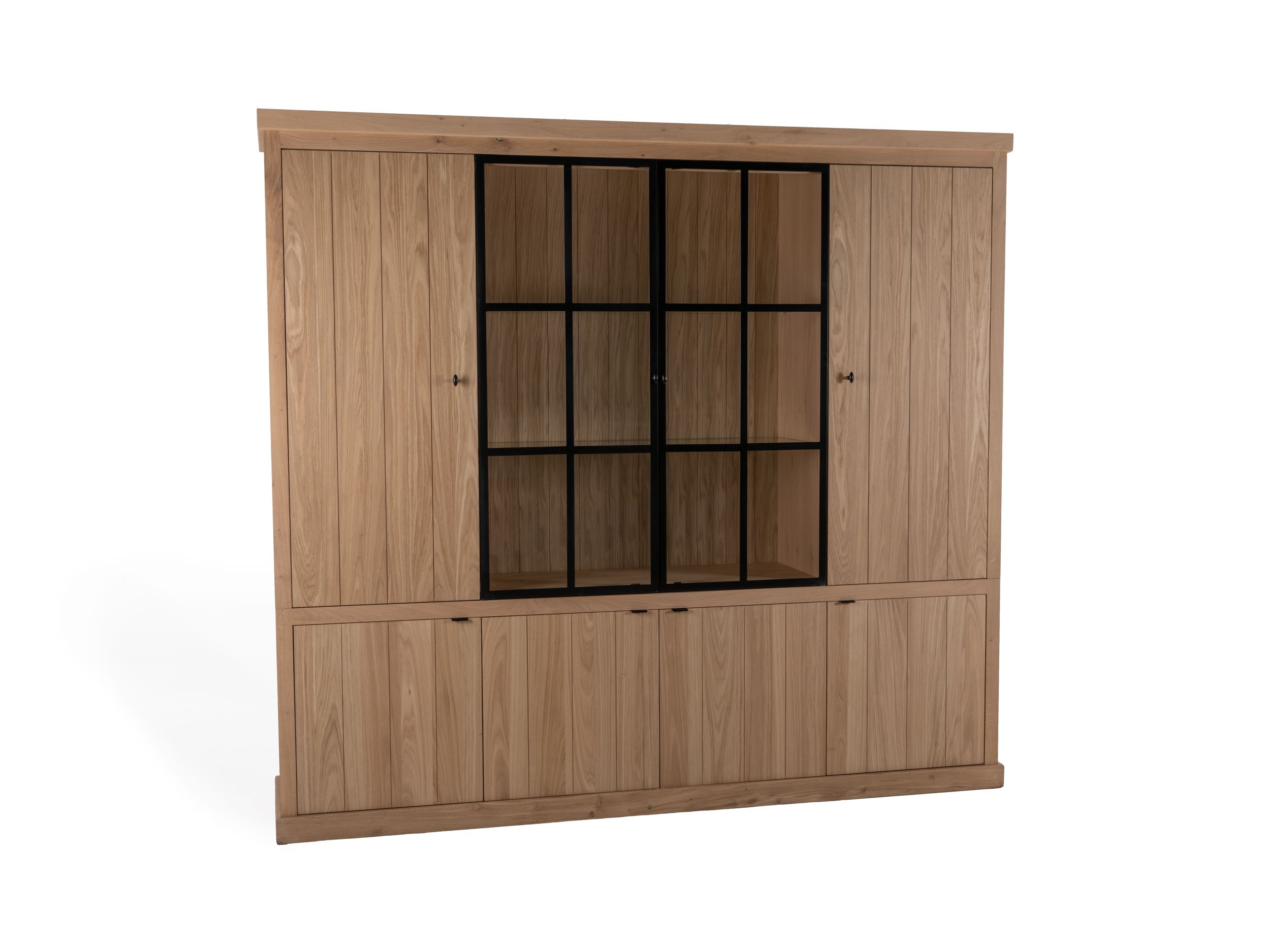 Vitrinekast incl. led BRIGHTON - Smoked oak