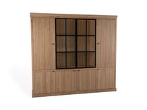 Vitrinekast incl. led BRIGHTON - Smoked oak FDF-7-000143