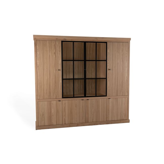 Vitrine BRIGHTON incl. led - Smoked oak