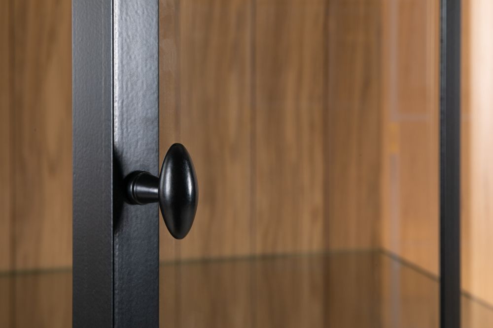 Vitrinekast incl. led BRIGHTON - Smoked oak FDF-7-000143