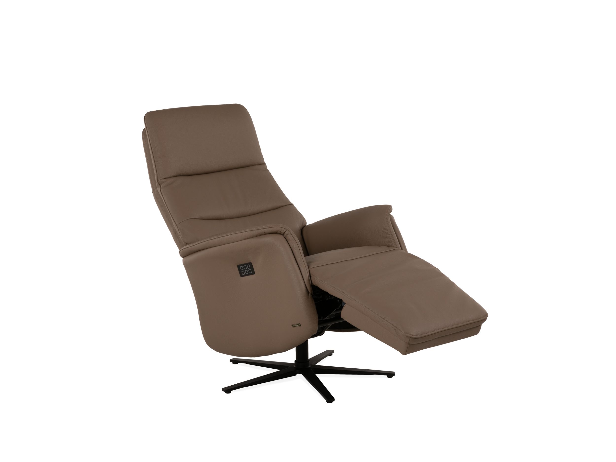 Elektrische relax met batterij ZEUS - Taupe leder