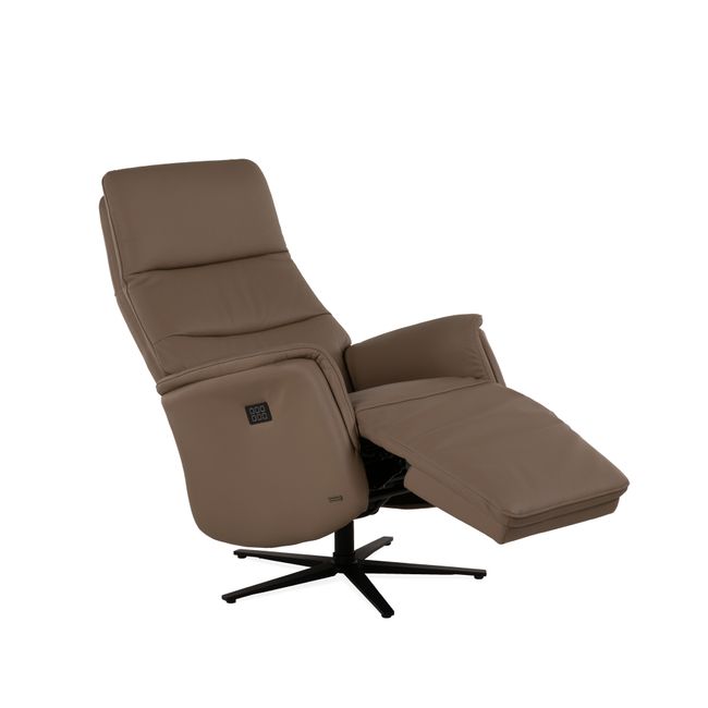 Elektrische relax met batterij ZEUS - Taupe leder