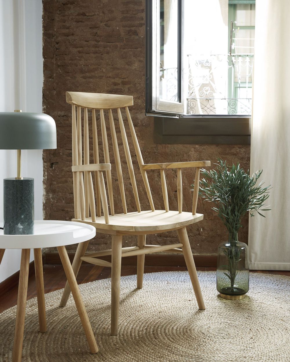 Bijzettafel KURB - Wit/Naturel KAV C595M05