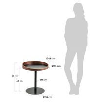 Bijzettafel KAORI - Zwart/Walnoot KAV CC0764M41