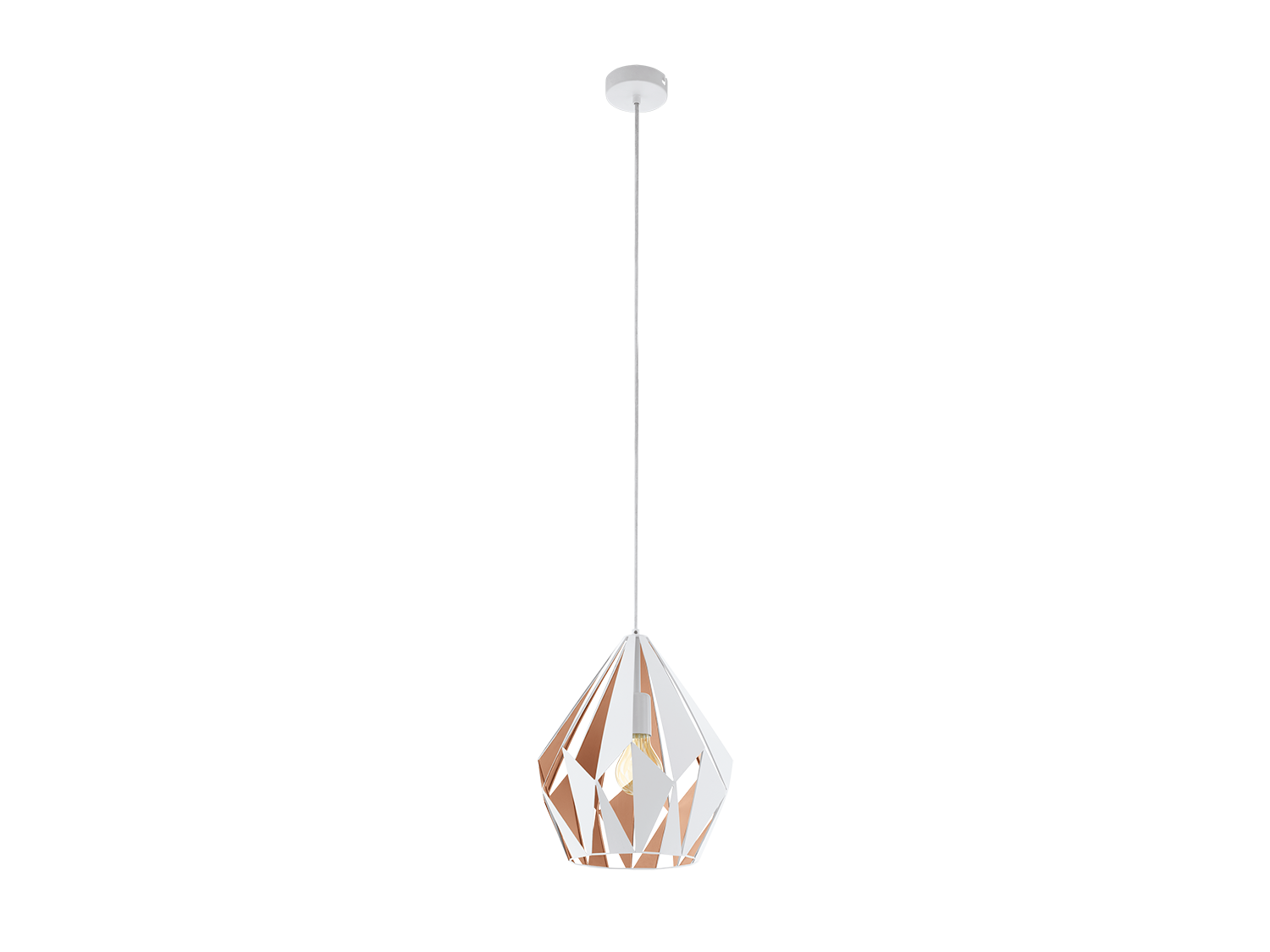 Hanglamp CARLTON 1 - Wit/roségoud