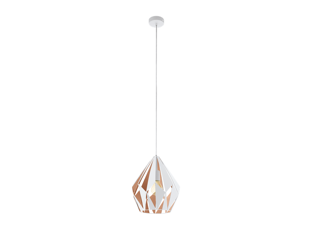 Hanglamp CARLTON 1 - Wit/roségoud EGL 49932
