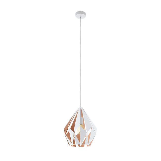 Hanglamp CARLTON 1 - Wit/roségoud