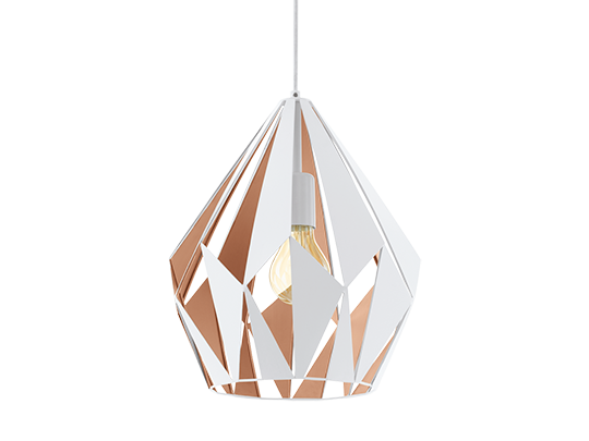 Hanglamp CARLTON 1 - Wit/roségoud